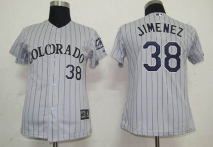 Women Colorado Rockies 38 Jimenez Grey Jerseys