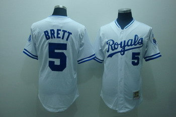 Kansas City Royals 5 George Brett white jerseys Mitchell and ness Kansas City Royals 5 George Brett white jerseys Mitchell and ness