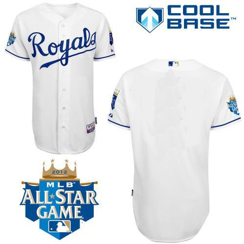 Kansas City Royals blank white Cool Base Jersey w2012 All-Star Patch Kansas City Royals blank white Cool Base Jersey w2012 All-Star Patch