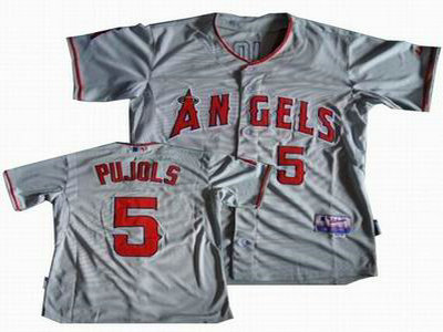 youth Los Angeles Angels 5 Albert Pujols grey Cool Base Jersey