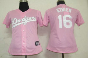 MLB Women Jerseys Los Angeles Dodgers 16 Ethier Pink