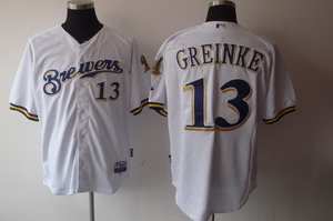 Milwaukee Brewers 13 Zack Greinke Baseball white Jerseys