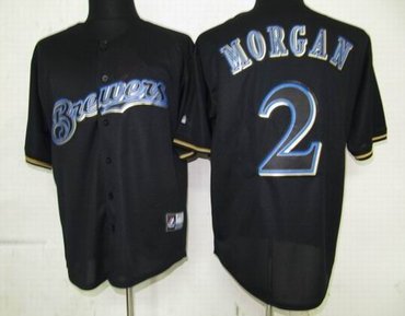 Milwaukee Brewers 2 Nyjer Morgan Pitch Black Fashion Jersey