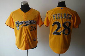 Milwaukee Brewers 28 Prince Fielder yellow Milwaukee Brewers 28 Prince Fielder yellow