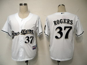Milwaukee Brewers 37 Rogers White Cool Base Jerseys Milwaukee Brewers 37 Rogers White Cool Base Jerseys