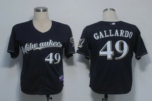 Milwaukee Brewers 49 Gallardo Blue Cool Base