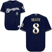 Milwaukee Brewers 8 Ryan Bra blue