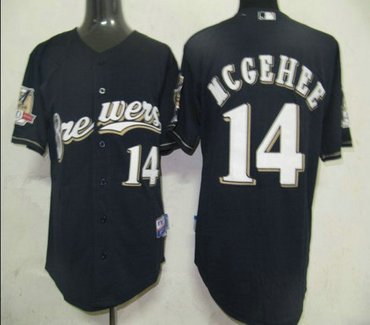 MLB Jerseys Milwaukee Brewers 14 Mceghee Dark Blue