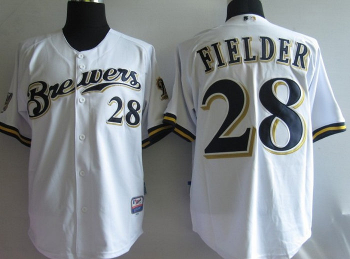 MLB Jerseys Milwaukee Brewers 28 Prince Fielder White