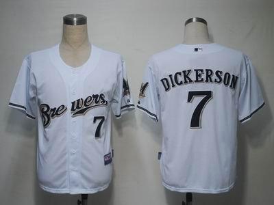 MLB Jerseys Milwaukee Brewers 7 Dickerson White