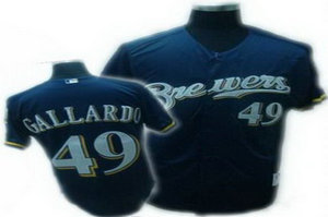 Kids Milwaukee Brewers 49 Yovani Gallardo blue jersey