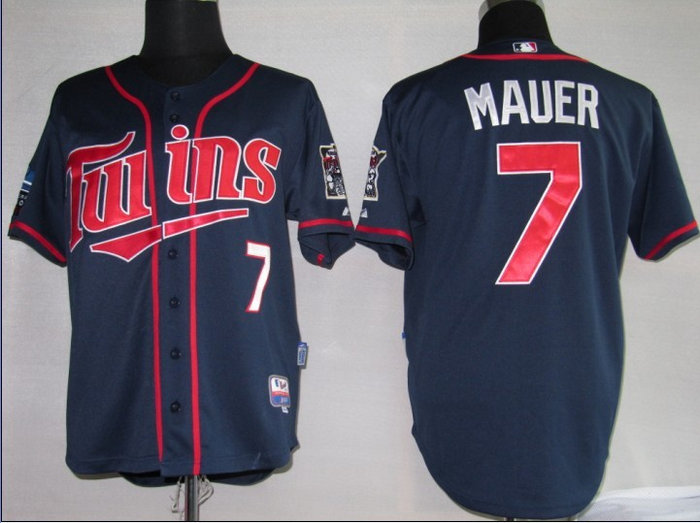MLB Jerseys Minnesota Twins 7# Mauer blue 2010