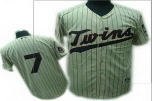 kids Minnesota Twins 7 Joe Mauer Cream jersey