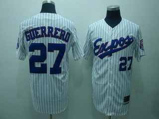 Montreal Expos 27 Guerrero White Jerseys Throwback