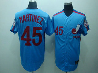 Montreal Expos 45 Martinez Blue Jerseys Throwback Montreal Expos 45 Martinez Blue Jerseys Throwback