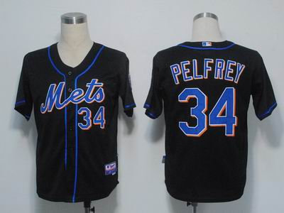 New York Mets 34 Pelfrey Black Cool Base New York Mets 34 Pelfrey Black Cool Base