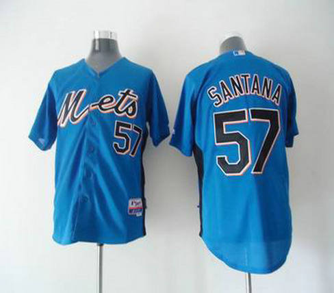 New York Mets Authentic Personalized 2011 57SANTANA Cool Base BP blue Jersey New York Mets Authentic Personalized 2011 57SANTANA Cool Base BP blue Jersey
