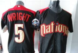 New York Mets 5# Wright 2011 All-star BP Black Jerseys
