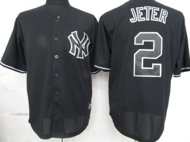 MLB New York Yankees 2 Jeter Black Fashion Jerseys MLB New York Yankees 2 Jeter Black Fashion Jerseys