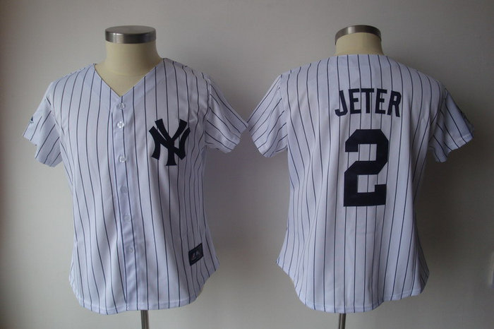 2011 Womennull Jersey by Majestic Athletic yankees 2# jeter white