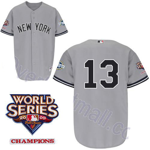 New York Yankees 13 Alex Rodriguez Grey Youth Jersey