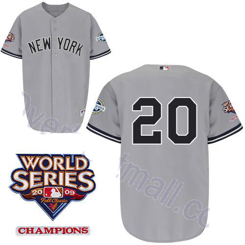 New York Yankees 20 Jorge Posada Grey Youth Jersey