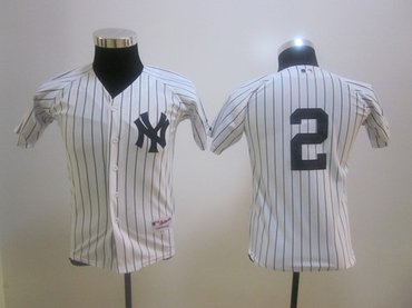 youth MLB Jerseys New York Yankees 2 Derek Jeter white