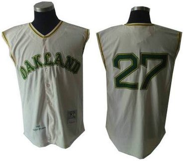 Oakland Athletics 27 Catfish Hunter 1968 Home Jersey vest