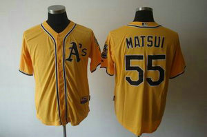 Oakland Athletics 55 yellow MATSUI Jerseys