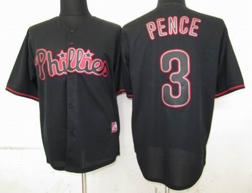 Philadelphia Phillies3 Hunter Pence Pitch Black Fashion Jersey