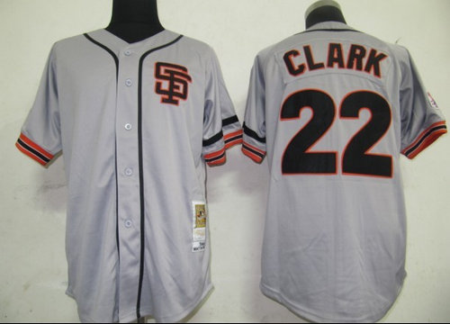 MLB Jerseys San Francisco Giants 22 Clark Grey M&N