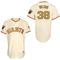 San Francisco Giants 38# Brian Wilson Gold Youth cream gold name Jersey
