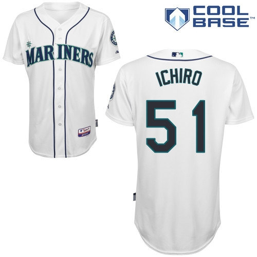 MLB Seattle Mariners 51# Ichiro white cool base jerseys MLB Seattle Mariners 51# Ichiro white cool base jerseys