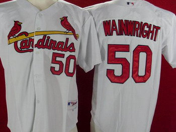 St Louis Cardinals 50 Wainwright White Jerseys