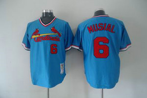 St Louis Cardinals 6 Stan Musial blue Jerseys