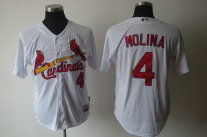 St. Louis Cardinals 4 Molina White Jerseys