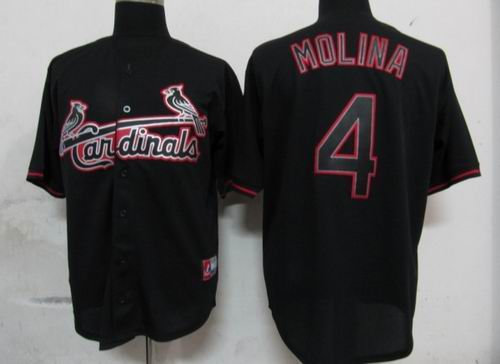 St. Louis Cardinals 4 Yadier Molina BLACK Jersey