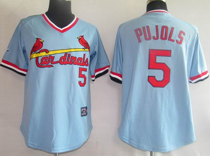 MLB Jerseys St Louis Cardinals 5# pujols LT Blue