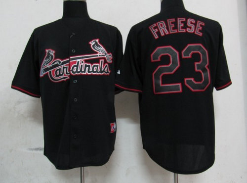 MLB St.Louis Cardinals 23 Freese Black Fashion Jerseys