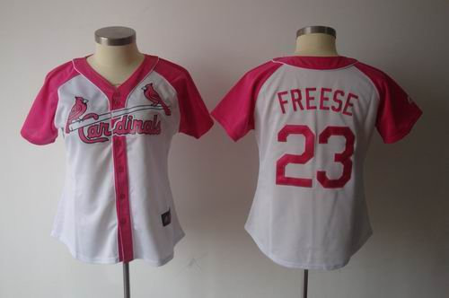 2012 Women Pink Splash Fashion Jersey by Majestic St. Louis Cardinals 23 David Freese white jerseys