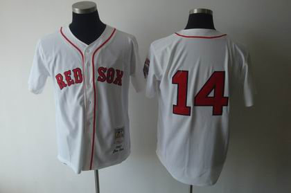 Boston Red Sox 14 Jim Rice 1975 mitchell&ness white jersey Boston Red Sox 14 Jim Rice 1975 mitchell&ness white jersey