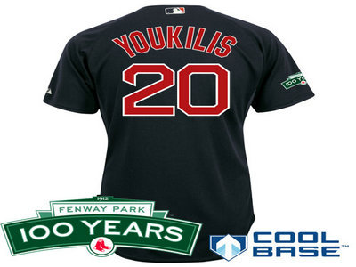 Boston Red Sox 20 Kevin Youkilis dk blue Cool Base Jersey wFenway Park 100th Anniversary Patch Boston Red Sox 20 Kevin Youkilis dk blue Cool Base Jersey wFenway Park 100th Anniversary Patch