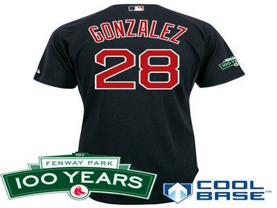 Boston Red Sox 28 Adrian Gonzalez dk blue Cool Base Jersey wFenway Park 100th Anniversary Patch Boston Red Sox 28 Adrian Gonzalez dk blue Cool Base Jersey wFenway Park 100th Anniversary Patch