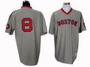 Boston Red Sox 8 Carl Yastrzemski 1975 Road throwback jersey gray Boston Red Sox 8 Carl Yastrzemski 1975 Road throwback jersey gray