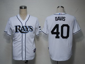 MLB Jerseys Tampa Bay Rays 40 Davis White Cool Base