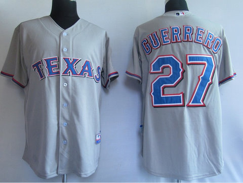 Jerseys Texas Rangers 27# Guerrero Grey Jerseys Texas Rangers 27# Guerrero Grey