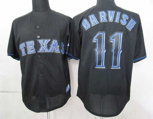 MLB Texas Rangers 11 Darvish Black Fashion Jerseys MLB Texas Rangers 11 Darvish Black Fashion Jerseys