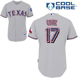 MLB Texas Rangers 17# Nelson Cruz Grey cool base jerseys MLB Texas Rangers 17# Nelson Cruz Grey cool base jerseys