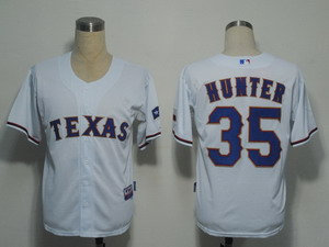 Texas Rangers 35 Hunter White Cool Base