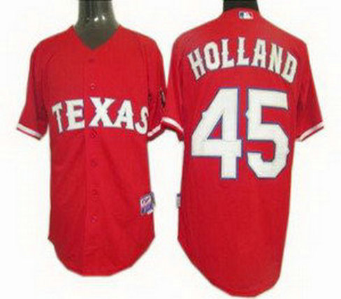 Texas Rangers 45 Derek Holland Jersey red Texas Rangers 45 Derek Holland Jersey red